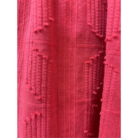 Anthropologie Pilcro Women's Coral Textured Lace Up Button Up Shirt Medium - Picture 5 of 12